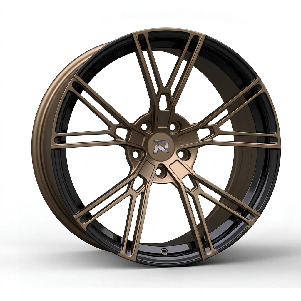 RZR CXC forged wheel — Satin Bronze / Gloss Black Lip
