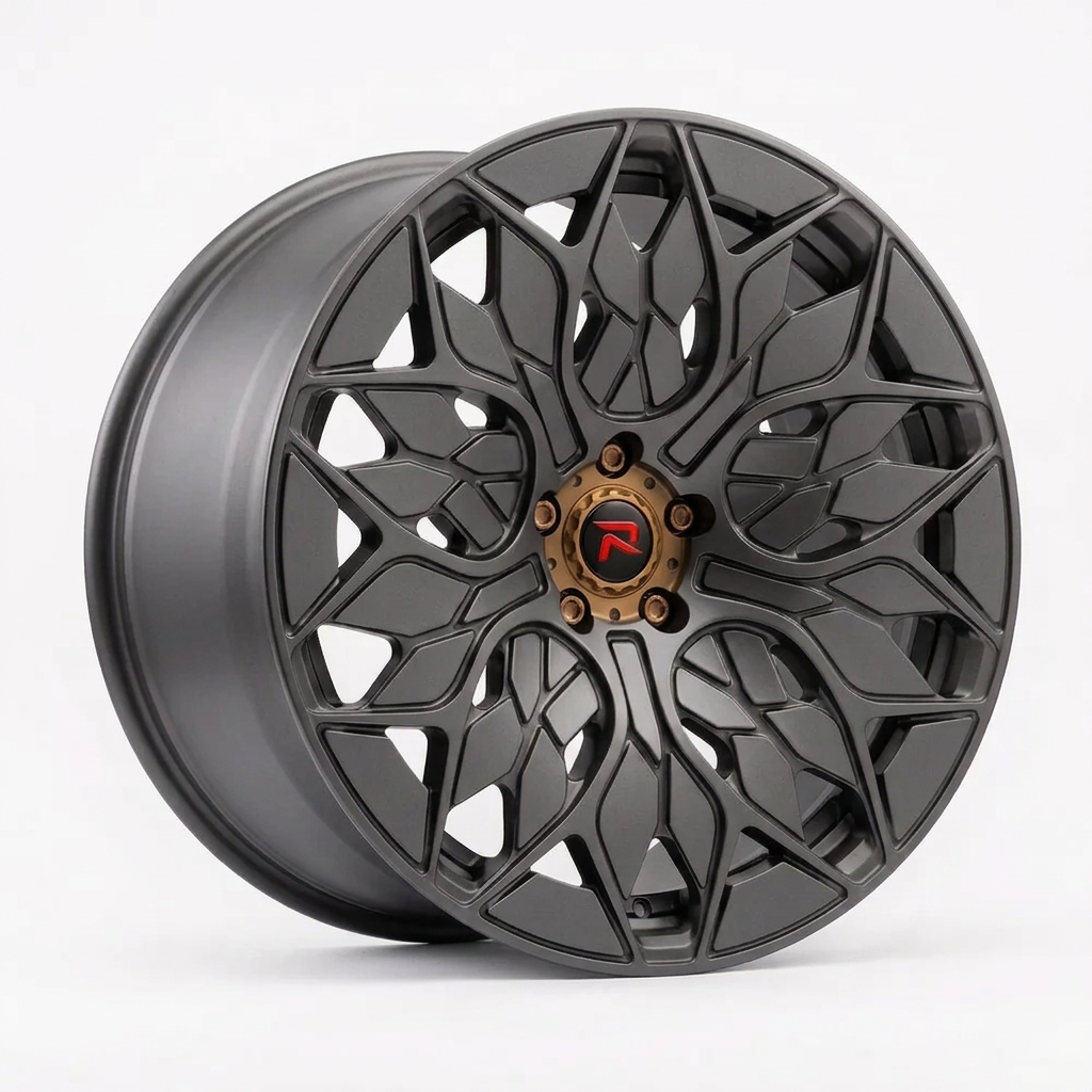 RZR L forged wheel — Matte Anthracite / Bronze Hardware
