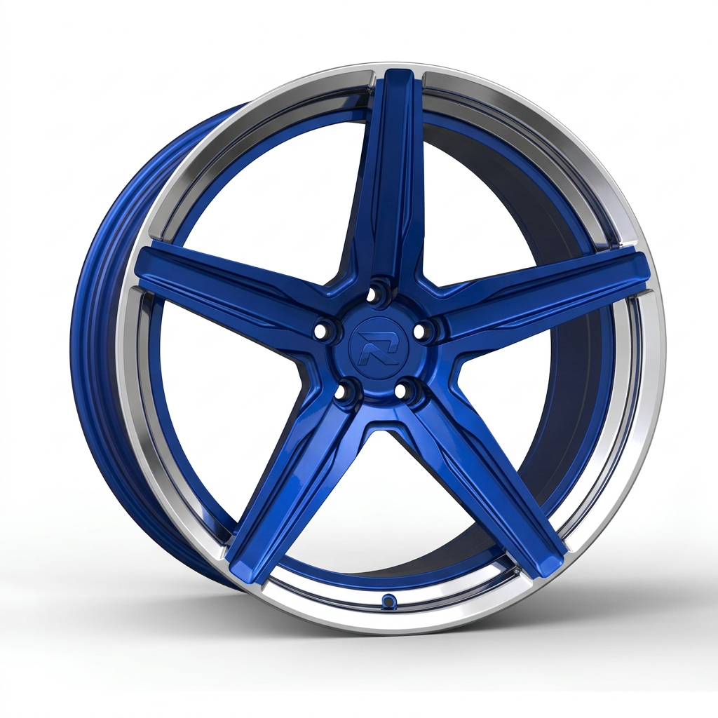 RZR CXXVIII forged wheel — Candy Blue / Polished Lip