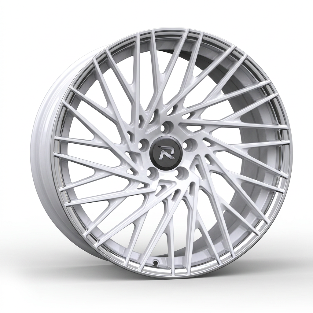 RZR CXCV forged wheel — Gloss White / Polished Lip