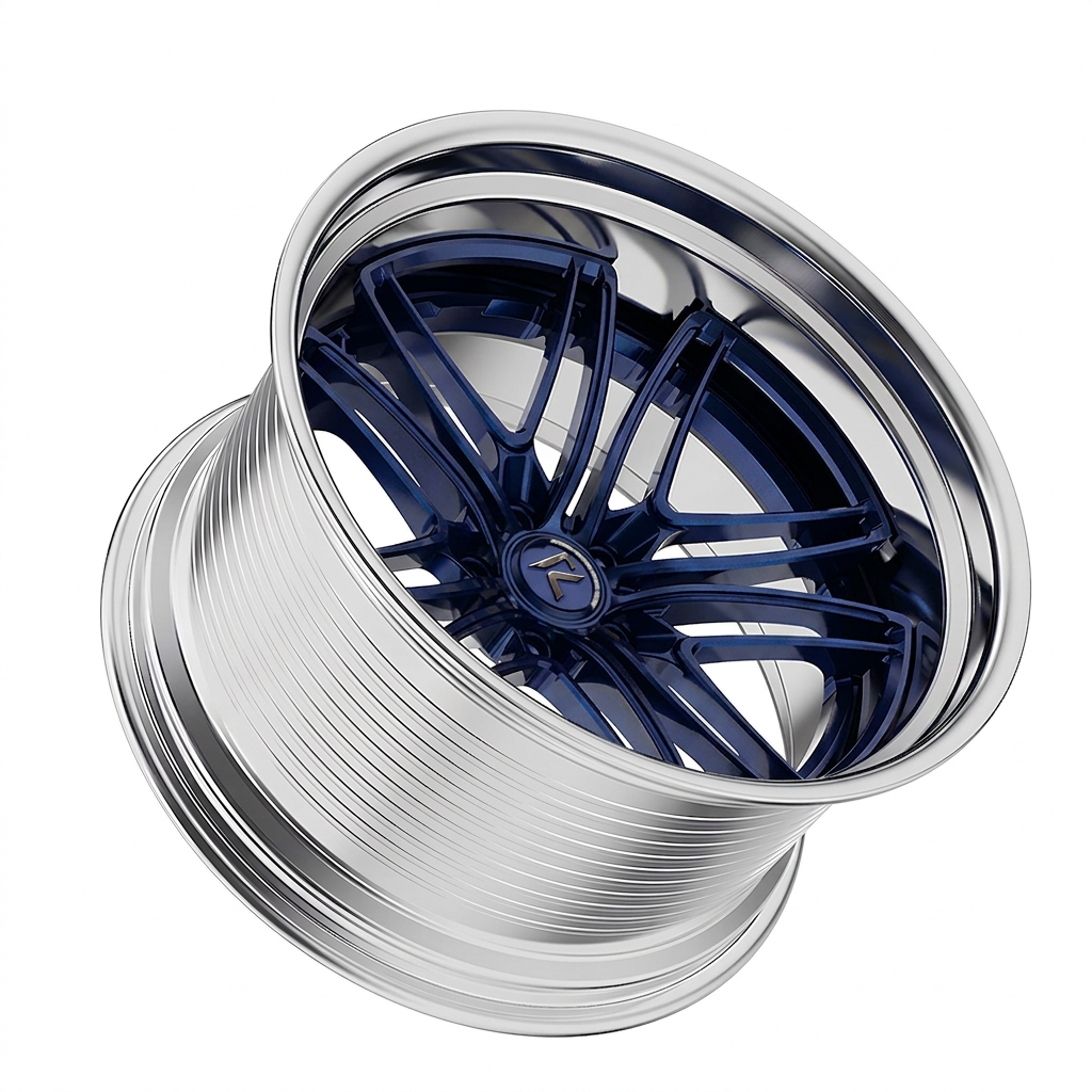 RZR LXVIII forged wheel — Midnight Blue Pearl / Polished Lip