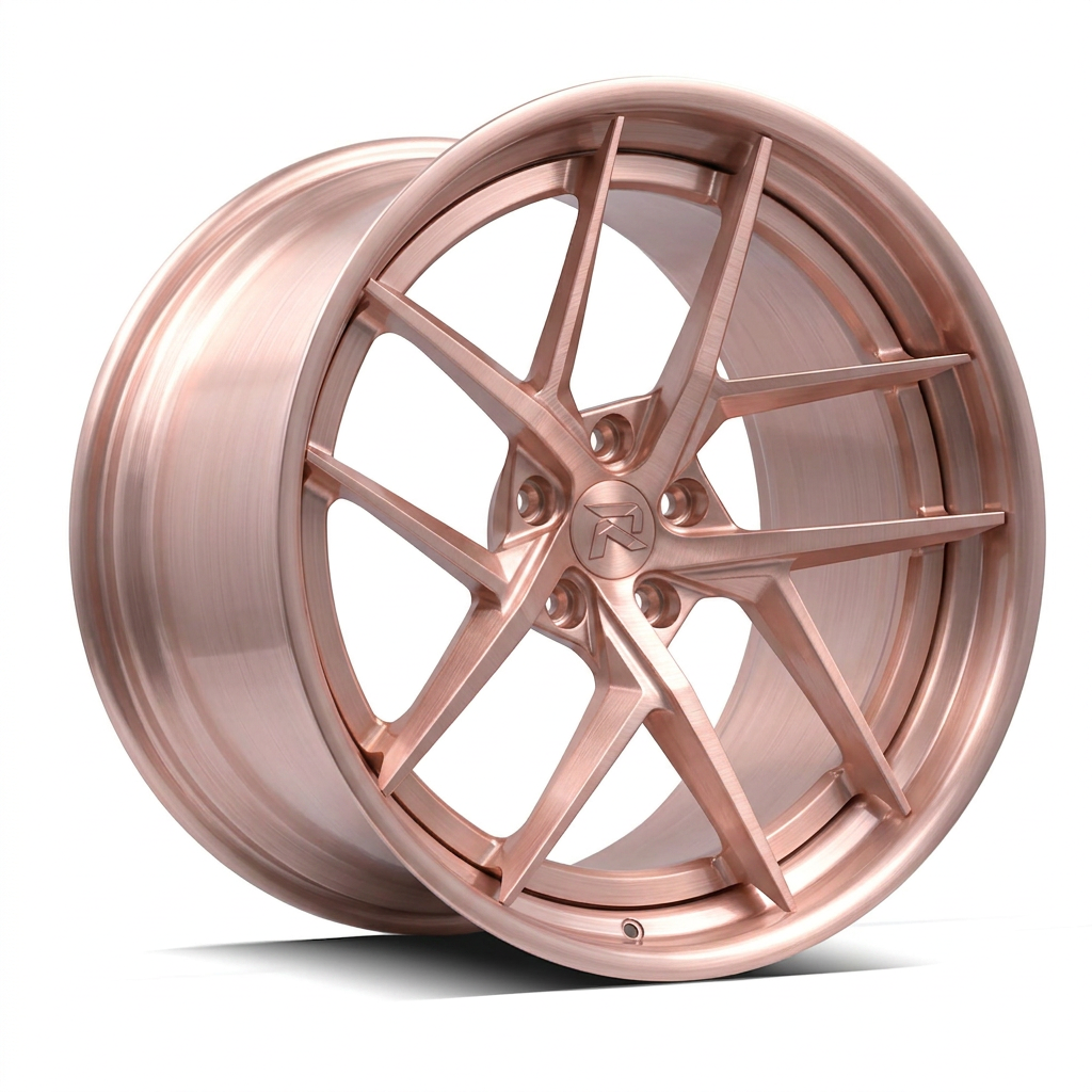 RZR CVII forged wheel — Brushed Rose Gold