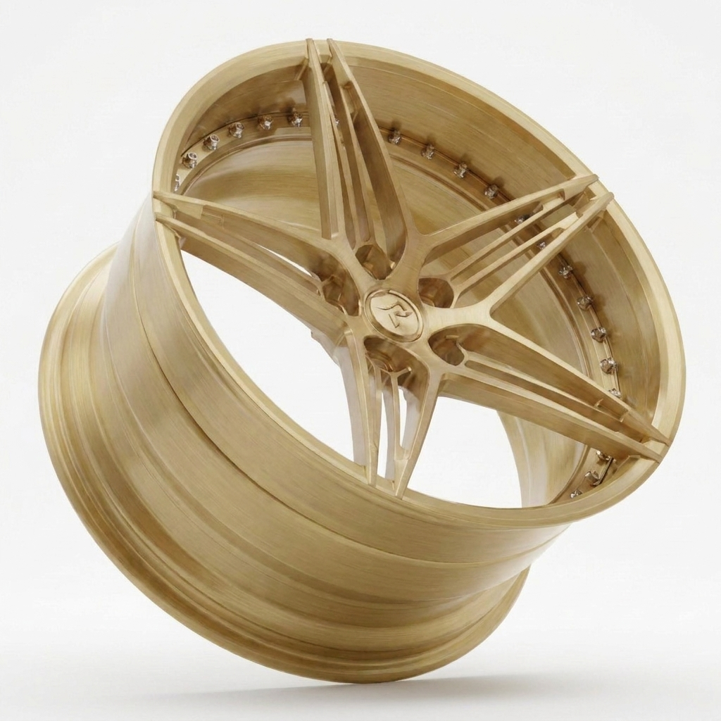 RZR VII custom forged wheel in Full Brushed Gold