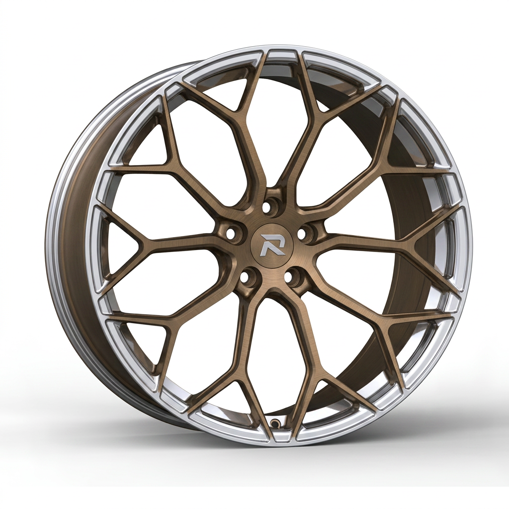 RZR CLXXXVIII forged wheel — Brushed Bronze / Polished Lip