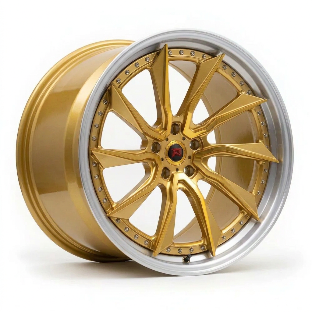 RZR LVIII forged wheel — Gloss Gold / Machined Lip