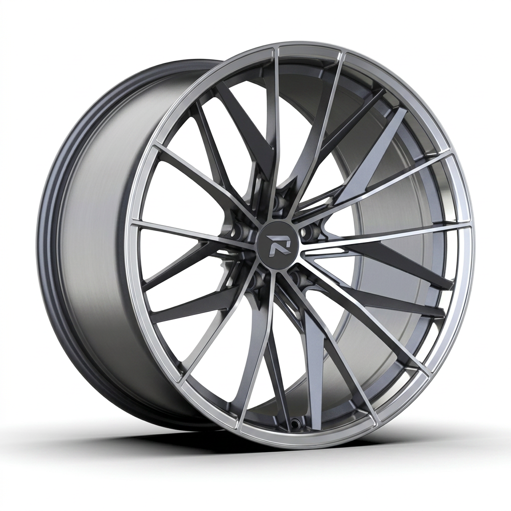 RZR CXXXVIII forged wheel — Graphite Machined / Polished Lip