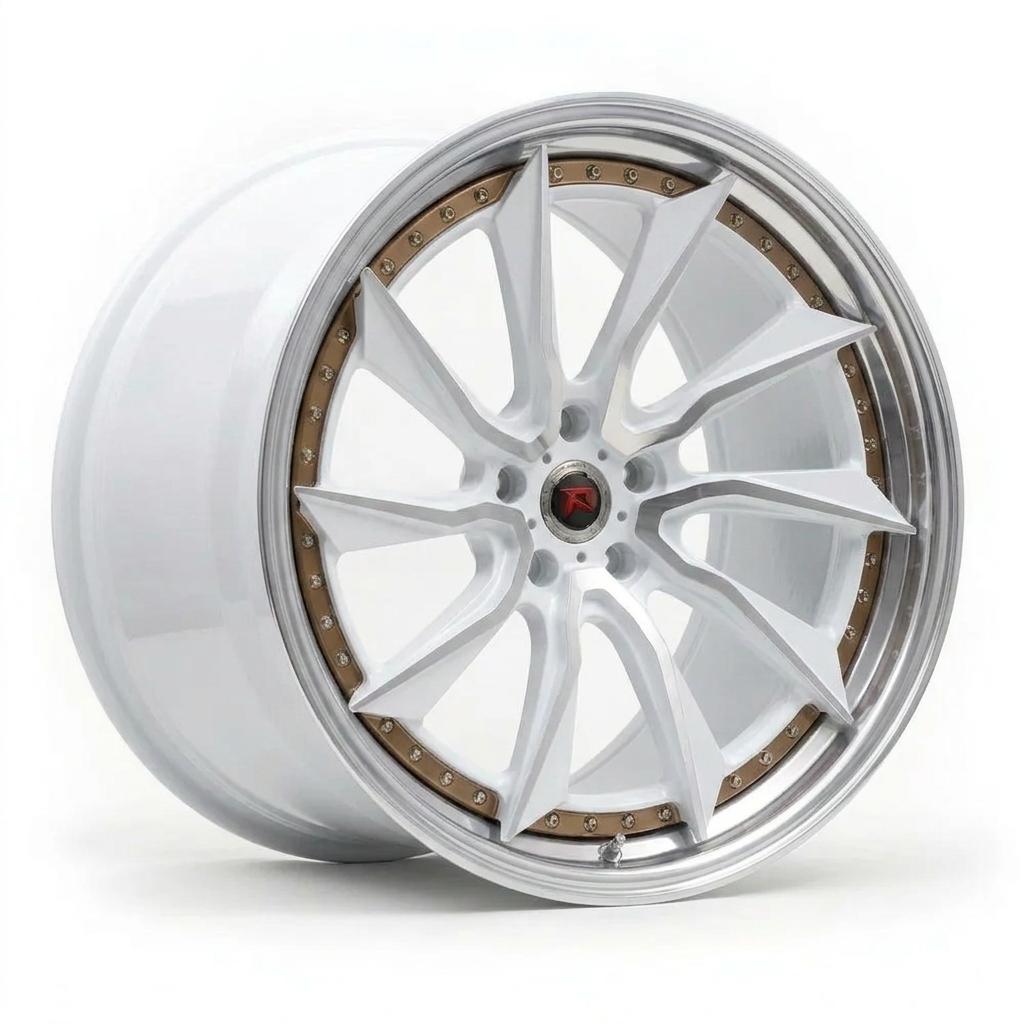 RZR LVIII forged wheel — Gloss White / Polished Lip