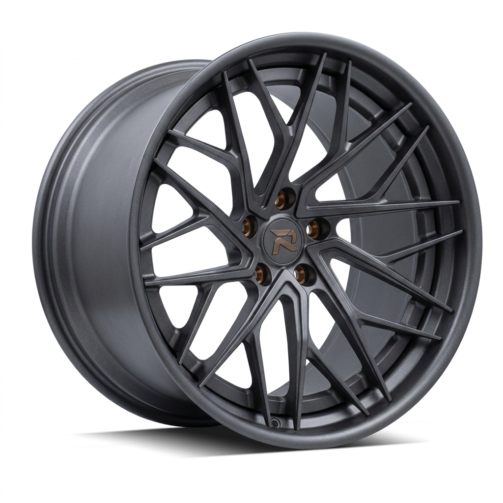 RZR XCIII forged wheel — Matte Anthracite / Bronze Hardware