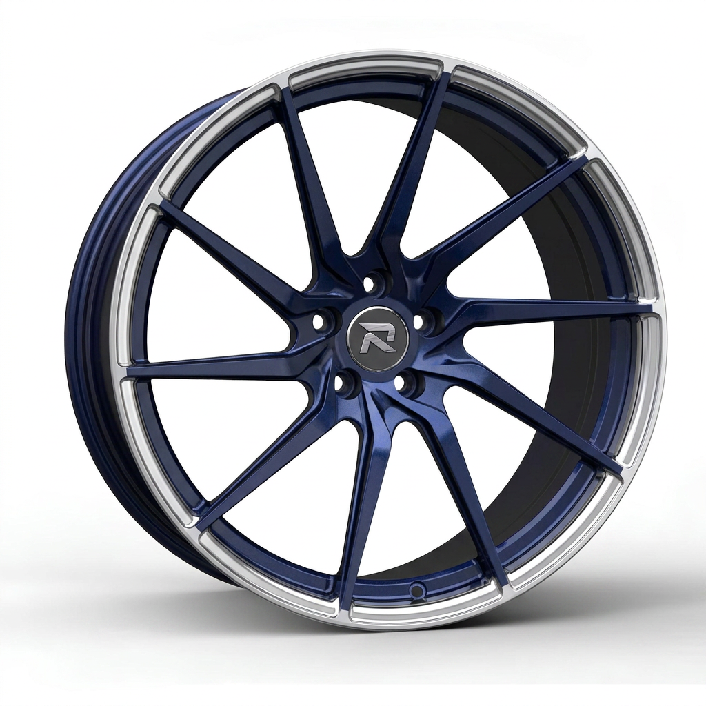 RZR CCIV forged wheel — Midnight Blue Pearl / Polished Lip