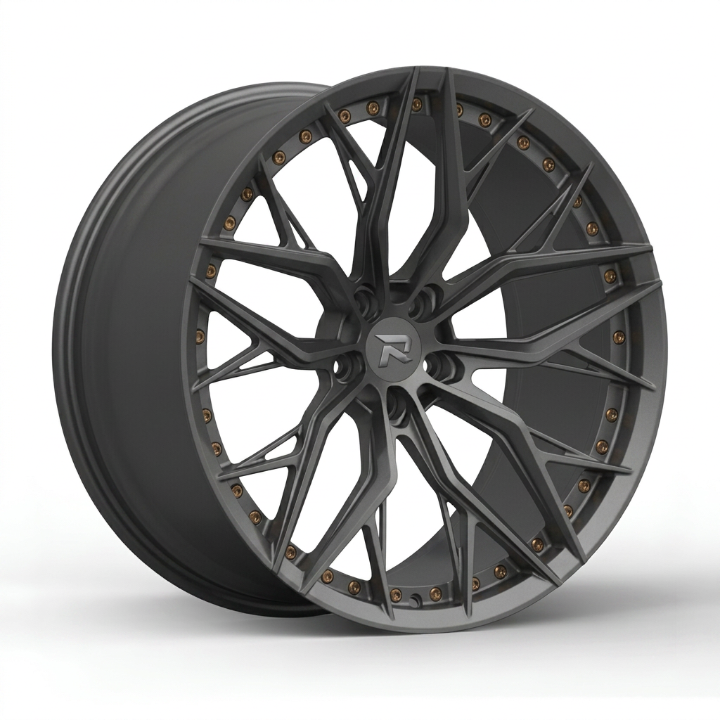 RZR CLXV forged wheel — Matte Anthracite / Bronze Hardware