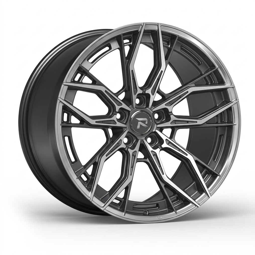 RZR CXXXV forged wheel — Graphite Machined / Polished Lip