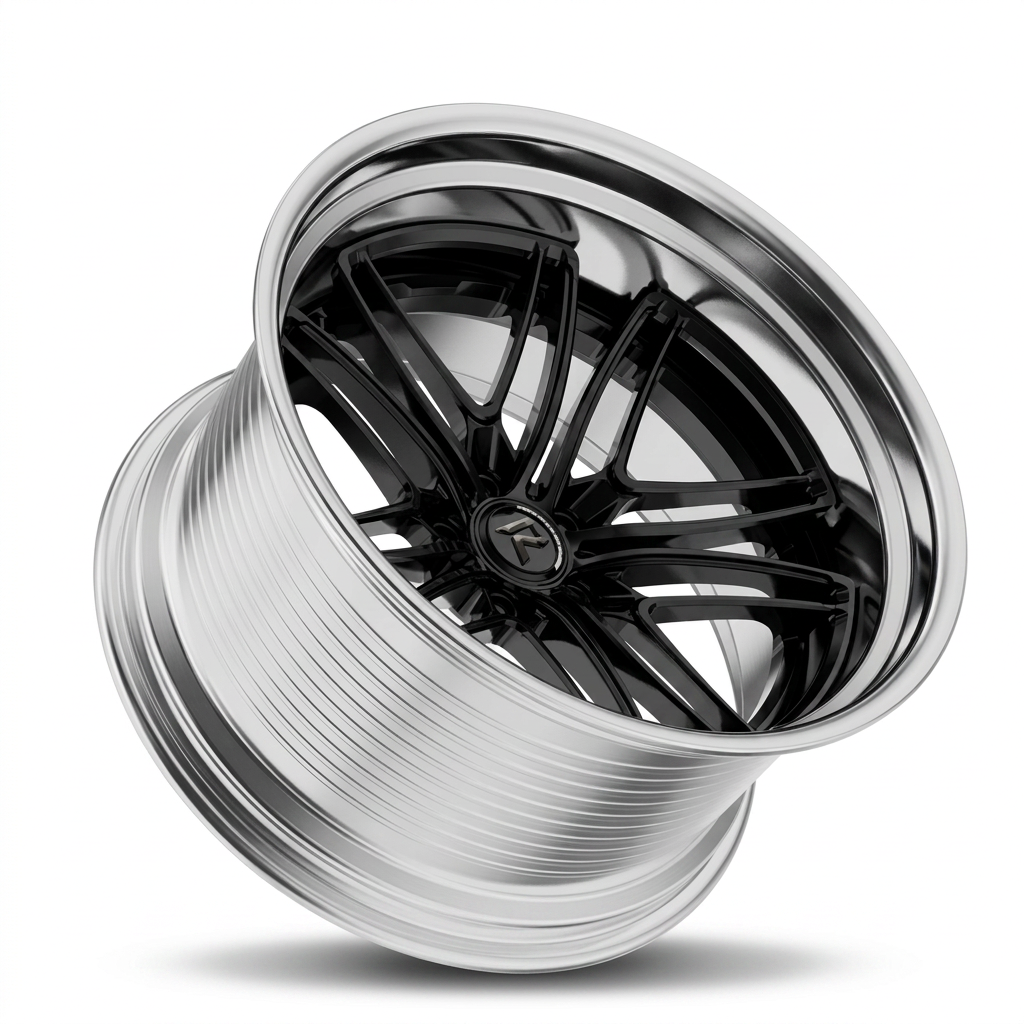 RZR LXVIII forged wheel — Gloss Black / Polished Lip