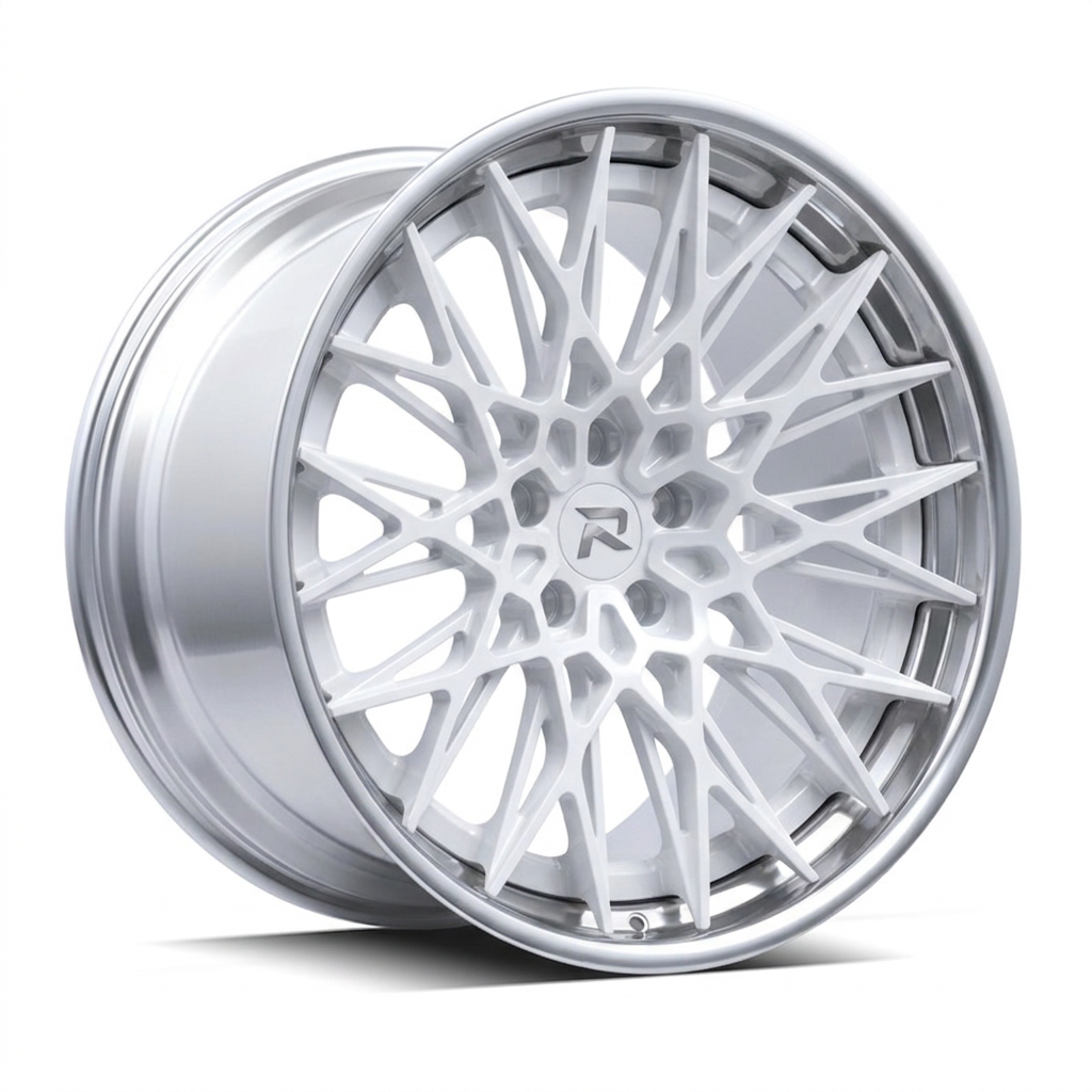 RZR CI forged wheel — Gloss White / Polished Lip