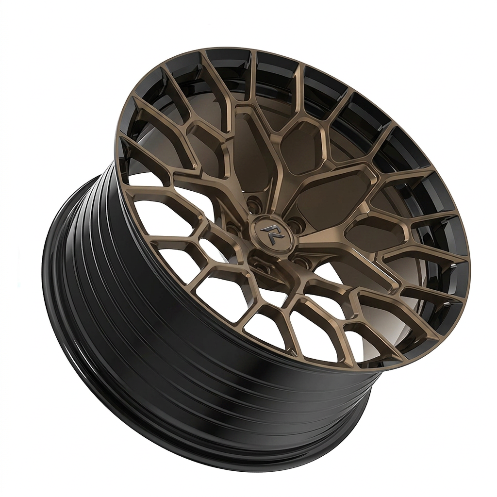 RZR LXXXIII forged wheel — Satin Bronze / Gloss Black Lip