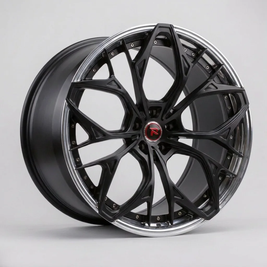 RZR XXII forged wheel — Matte Black / Polished Lip