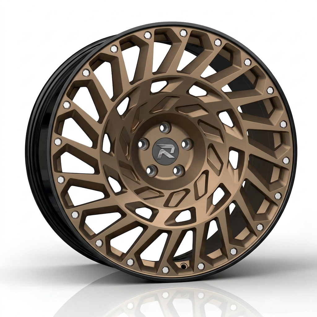 RZR CLXXIX forged wheel — Satin Bronze / Gloss Black Lip