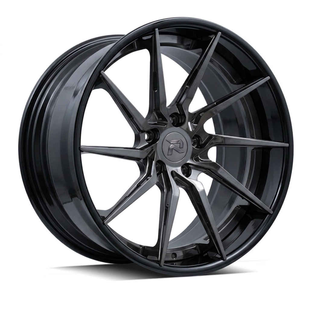 RZR XCIV forged wheel — Smoked Chrome / Gloss Black