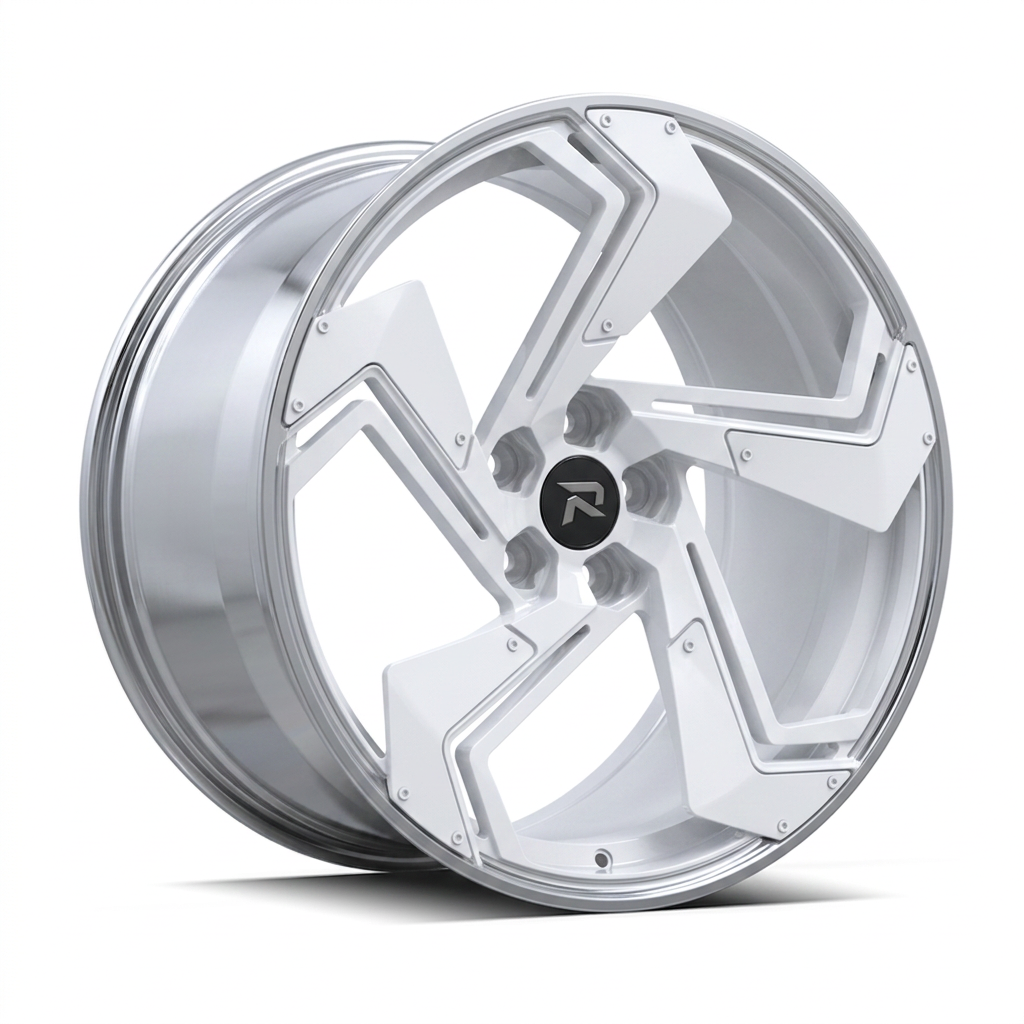 RZR CXXIV forged wheel — Gloss White / Polished Lip