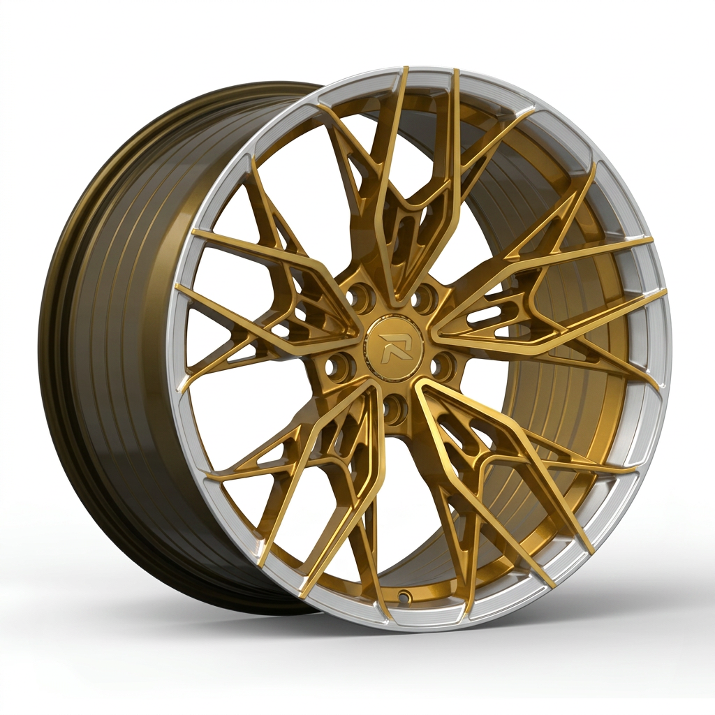 RZR CXXXVII forged wheel — Gloss Gold / Machined Lip