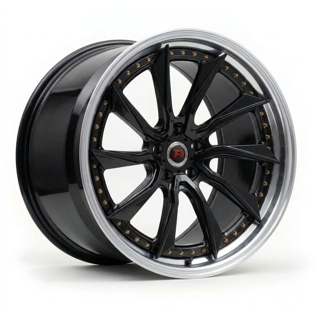 RZR LVIII forged wheel — Gloss Black / Polished Lip