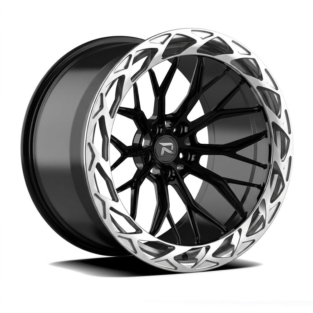 RZR CXXXIX forged wheel — Gloss Black / Polished Lip