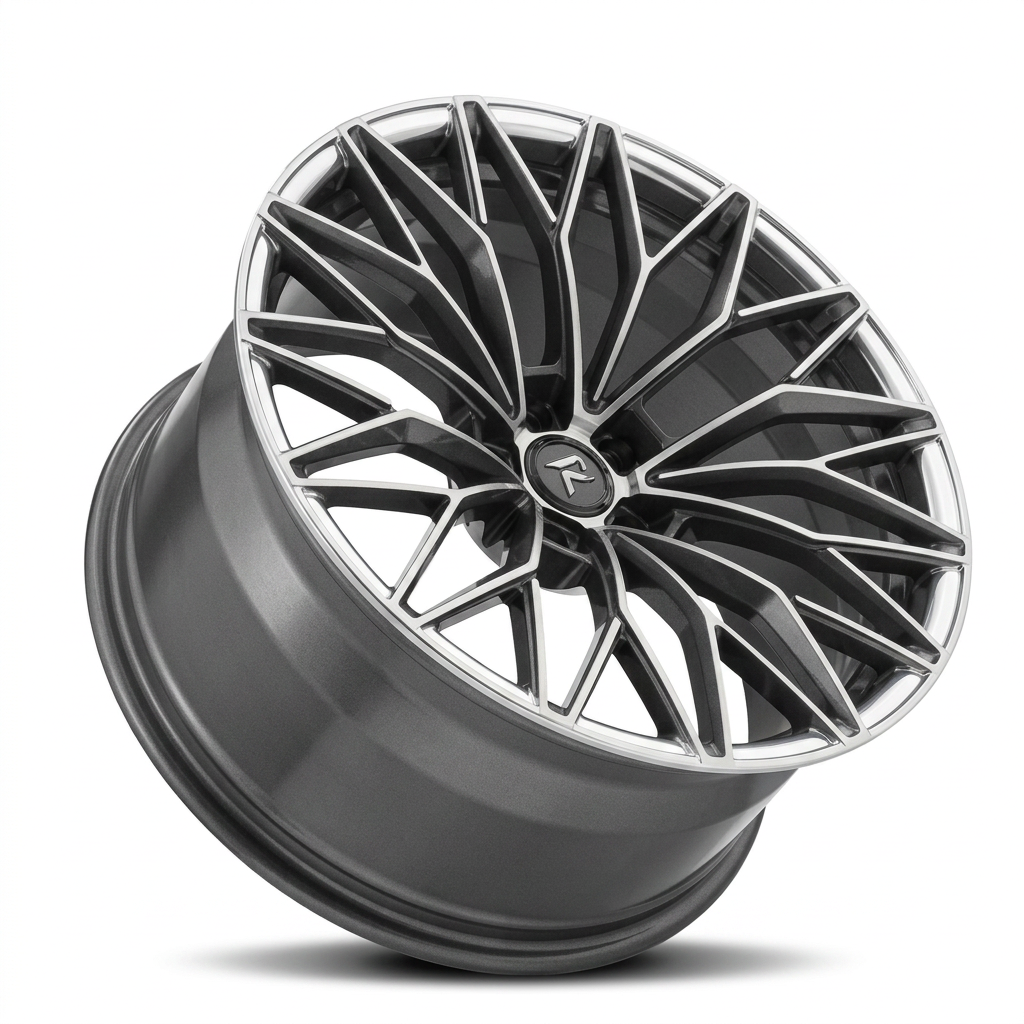 RZR LXXIX forged wheel — Graphite Machined / Polished Lip