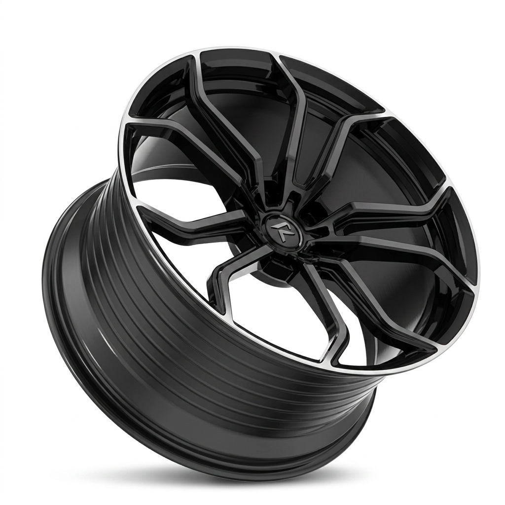 RZR LXXVII forged wheel — Gloss Black / Polished Lip
