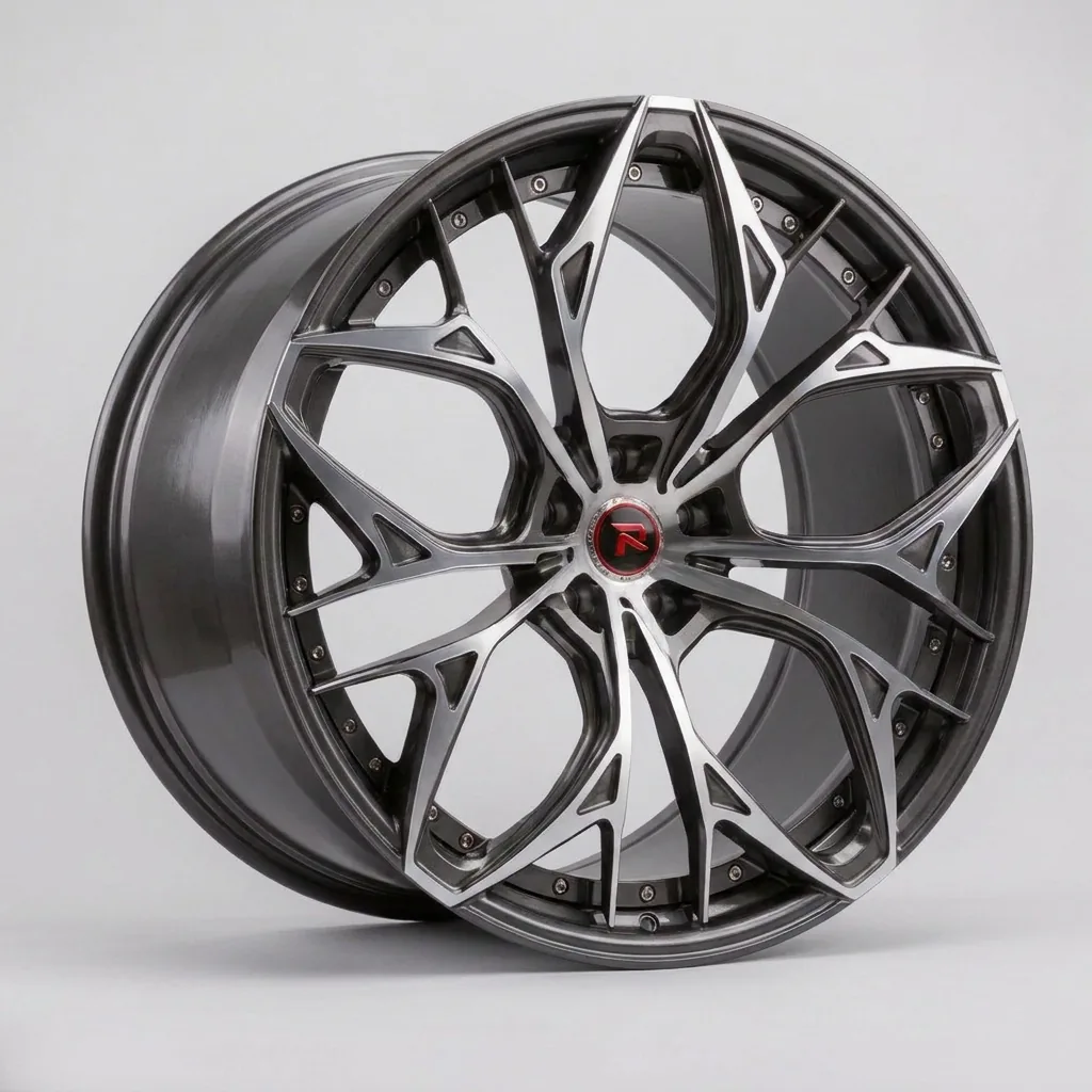 RZR XXII forged wheel — Brushed Titanium / Machined Face
