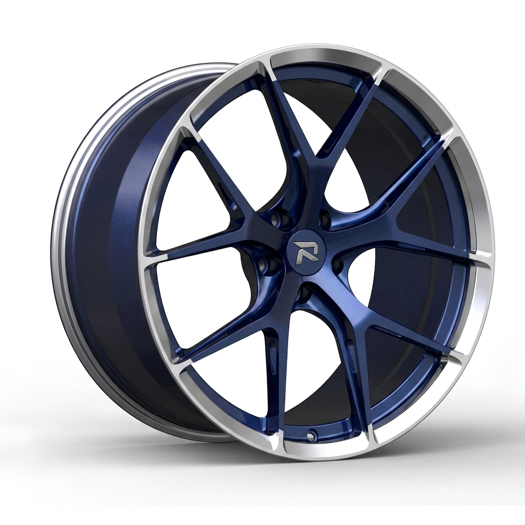 RZR CCI forged wheel — Midnight Blue Pearl / Polished Lip