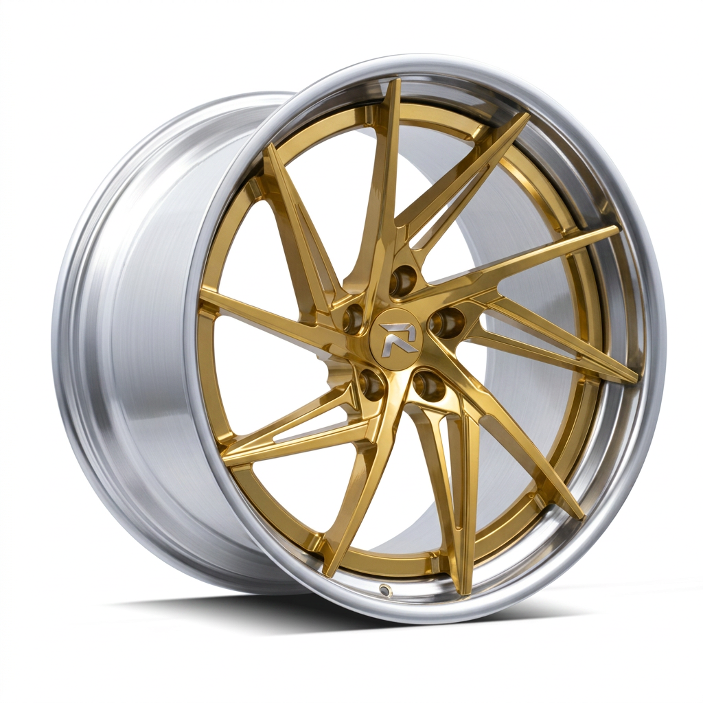 RZR XCIX forged wheel — Gloss Gold / Machined Lip