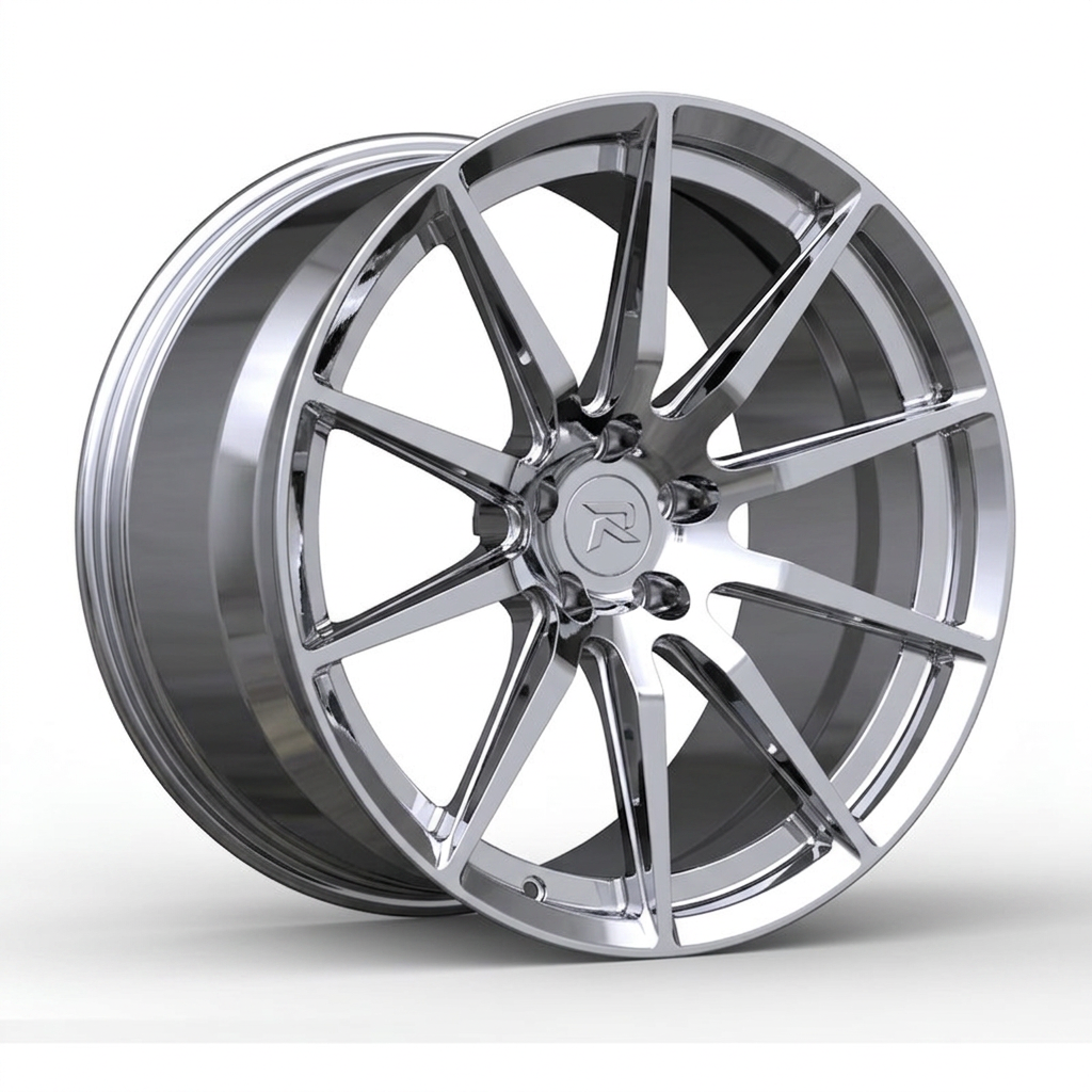 RZR CXCVIII forged wheel — Full Polished Chrome