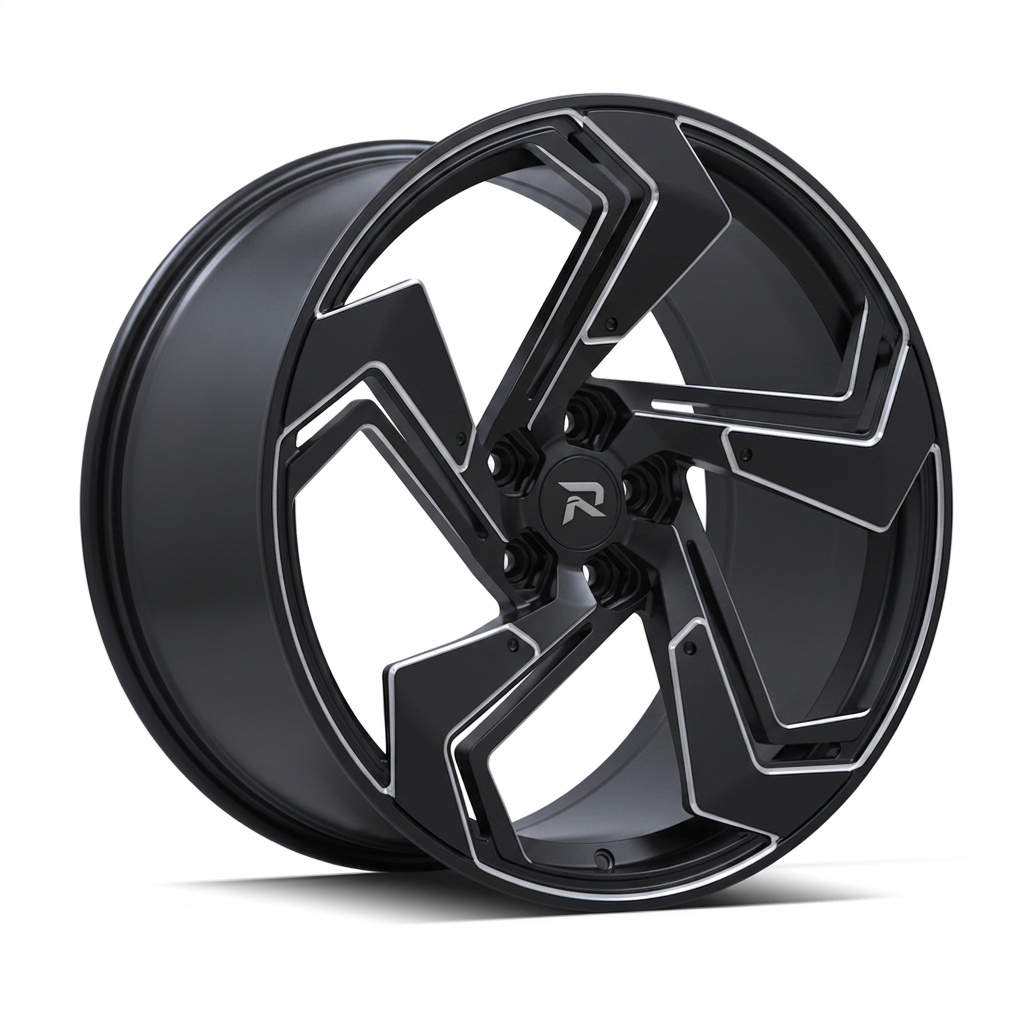RZR CXXIV forged wheel — Matte Black / Milled Edges