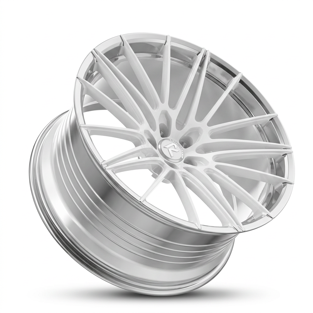 RZR LXXIII forged wheel — Gloss White / Polished Lip