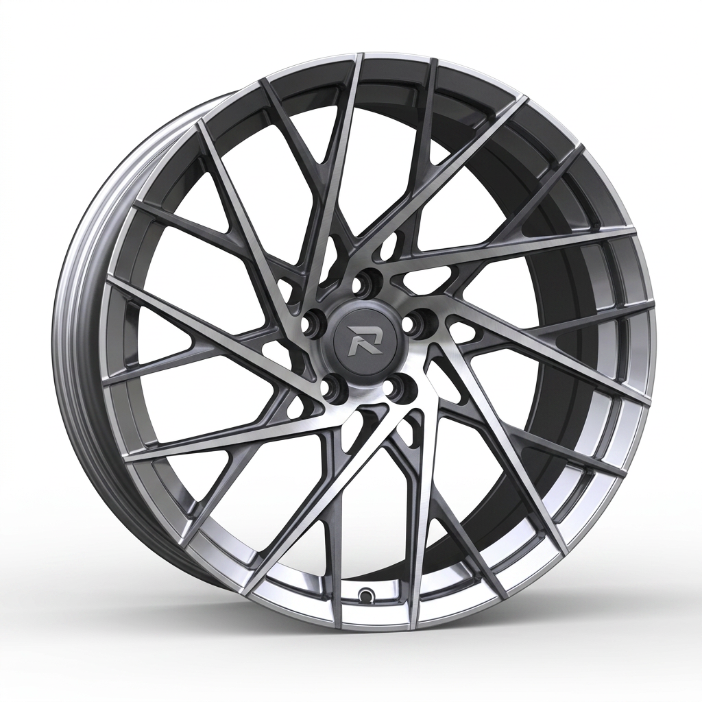 RZR CXV forged wheel — Graphite Machined / Polished Lip