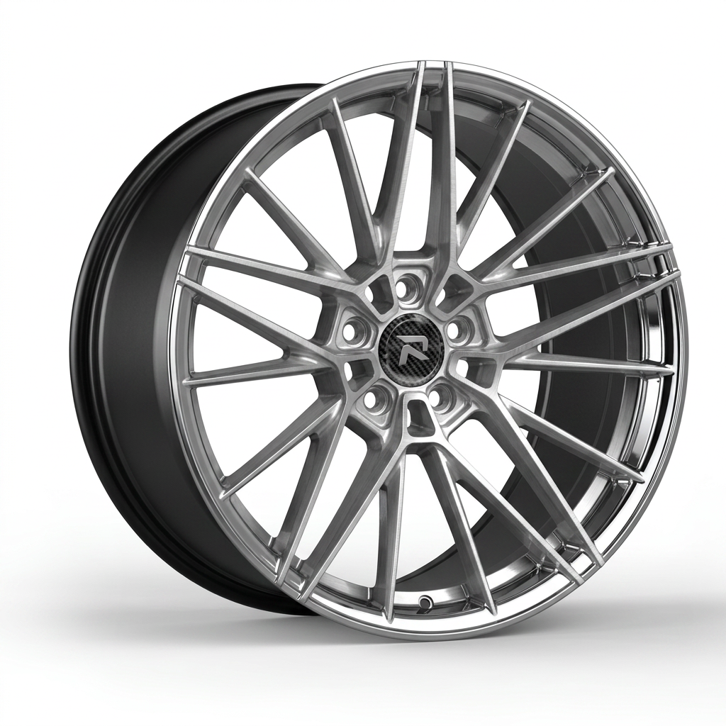 RZR CLVIII forged wheel — Brushed Silver / Polished Lip