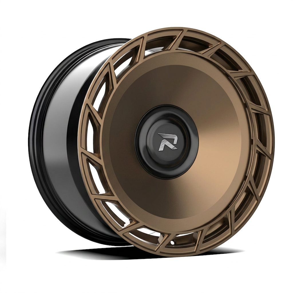 RZR CLXXXII forged wheel — Satin Bronze / Gloss Black Lip