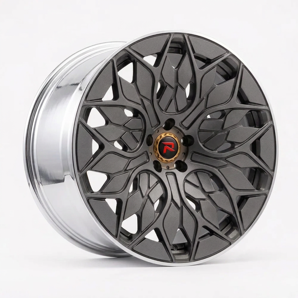 RZR L forged wheel — Frozen Grey Matte / Polished Lip