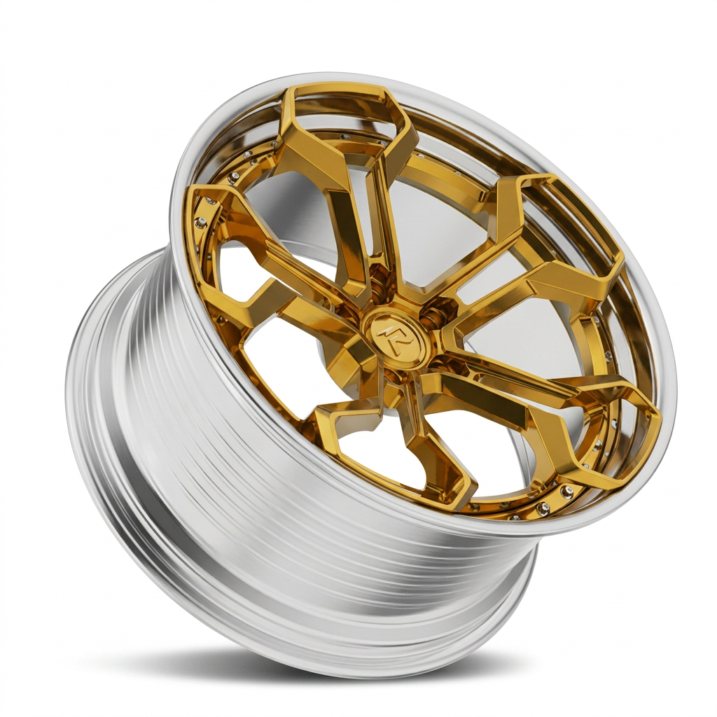 RZR LX forged wheel — Gloss Gold / Machined Lip