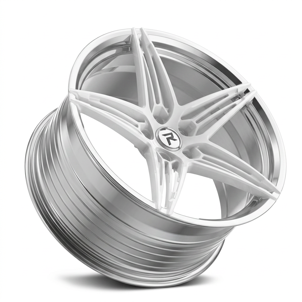 RZR LXXX forged wheel — Gloss White / Polished Lip