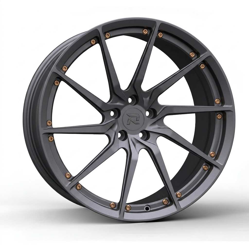 RZR CCIV forged wheel — Matte Anthracite / Bronze Hardware