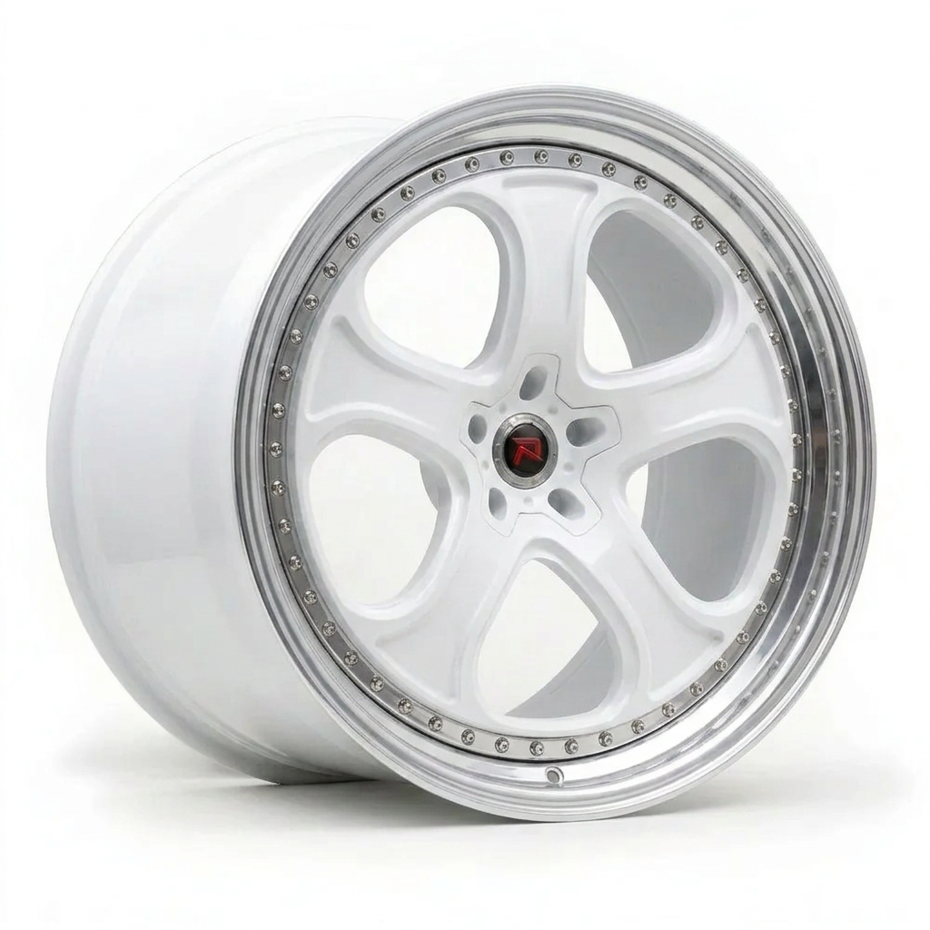 RZR XXVI forged wheel — Gloss White / Polished Lip