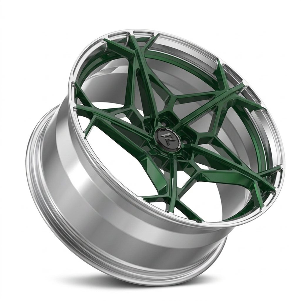 RZR XC forged wheel — British Racing Green / Polished Lip