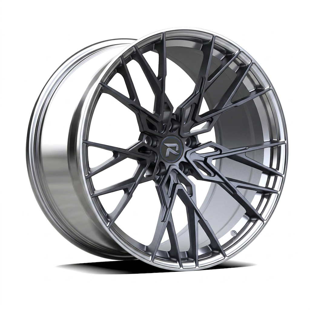 RZR CXLII forged wheel — Frozen Grey Matte / Polished Lip