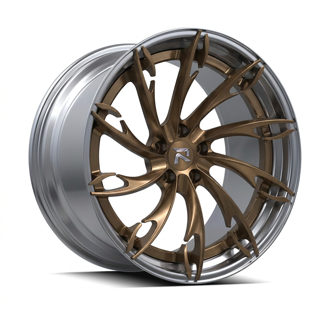RZR CV forged wheel — Brushed Bronze / Polished Lip