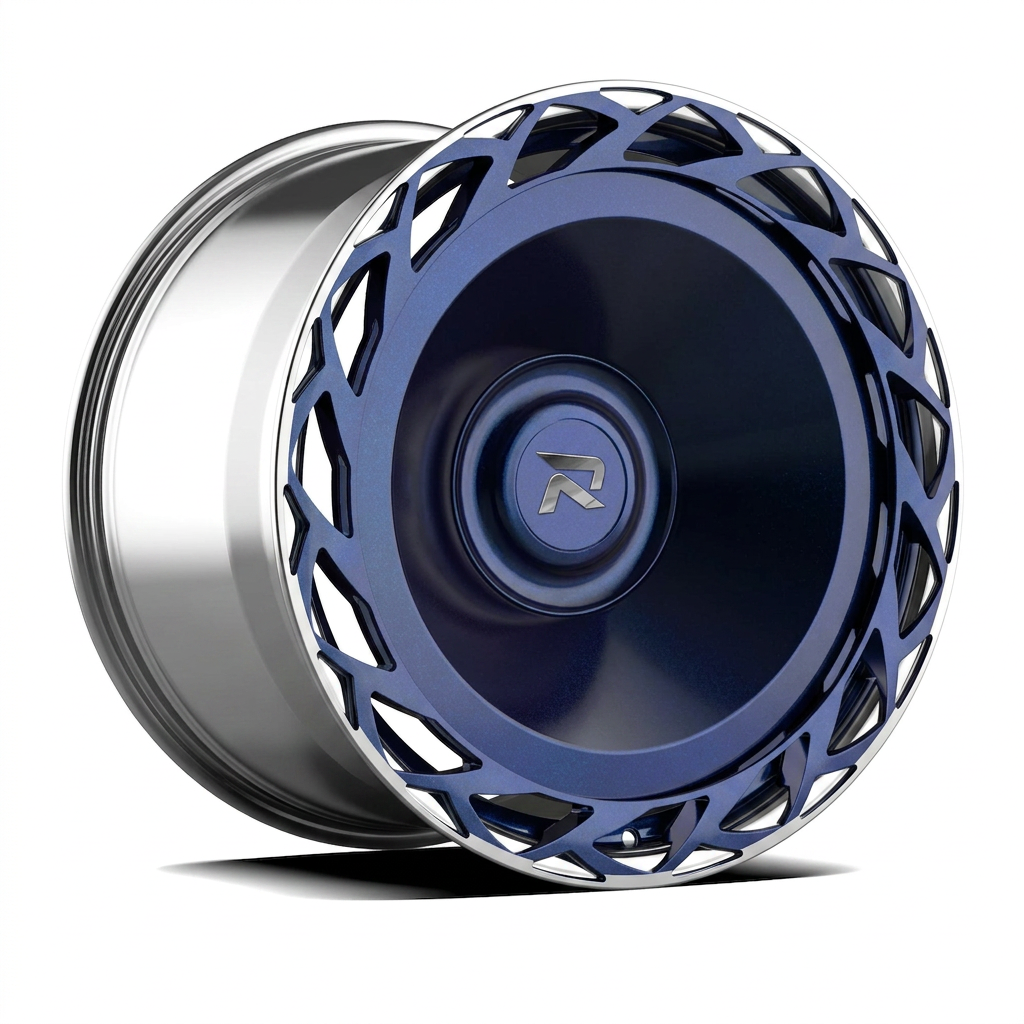 RZR CLXXXIII forged wheel — Midnight Blue Pearl / Polished Lip