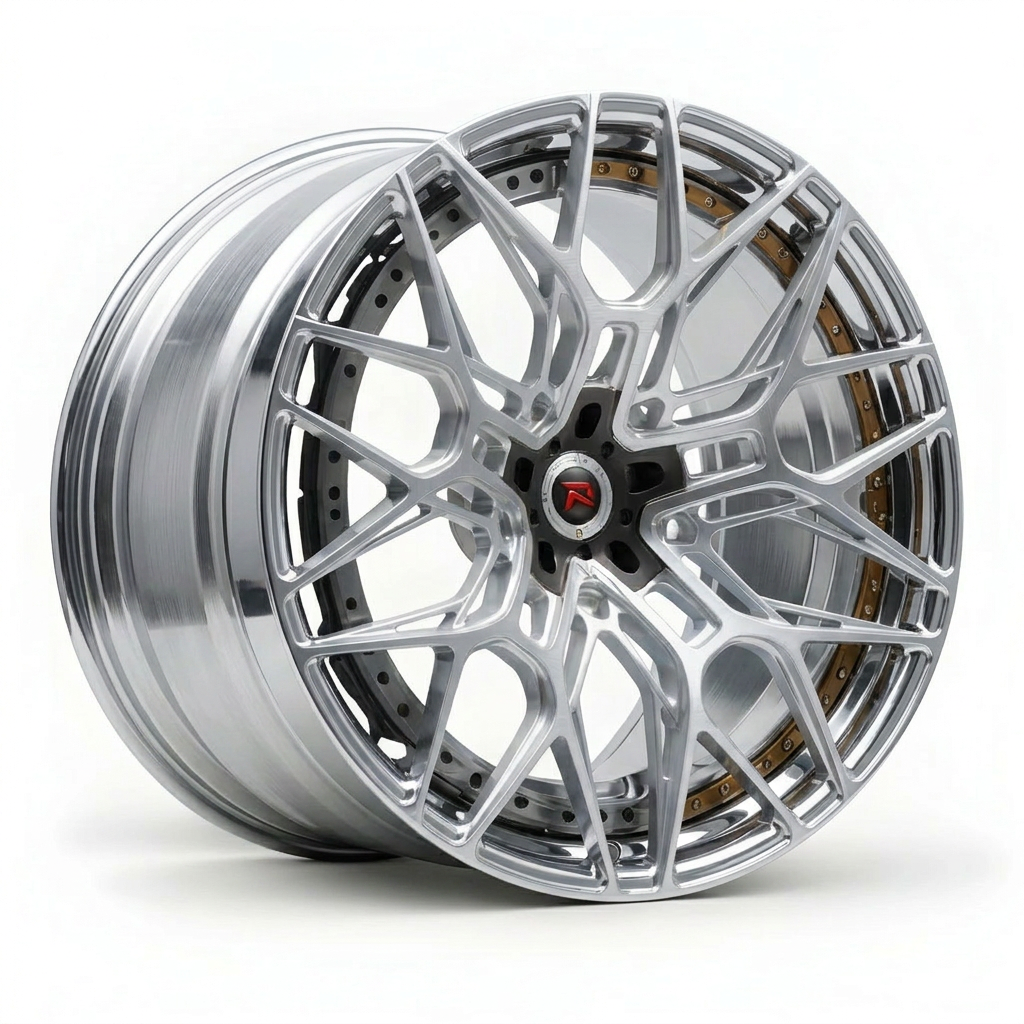 RZR XX forged wheel — Brushed Silver / Polished Lip