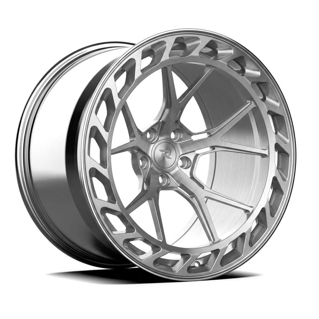 RZR CLXXXV forged wheel — Brushed Silver / Polished Lip