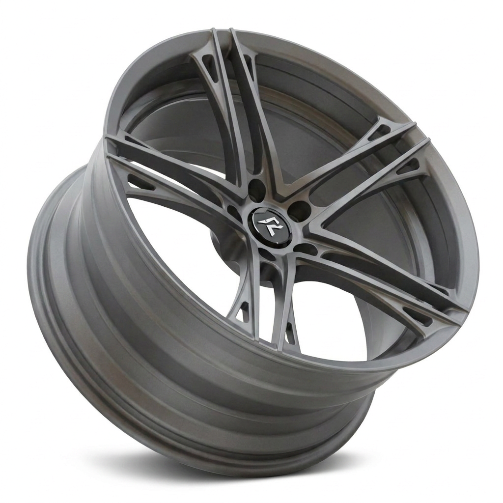 RZR V forged wheel — Satin Gunmetal / Diamond-Cut Face