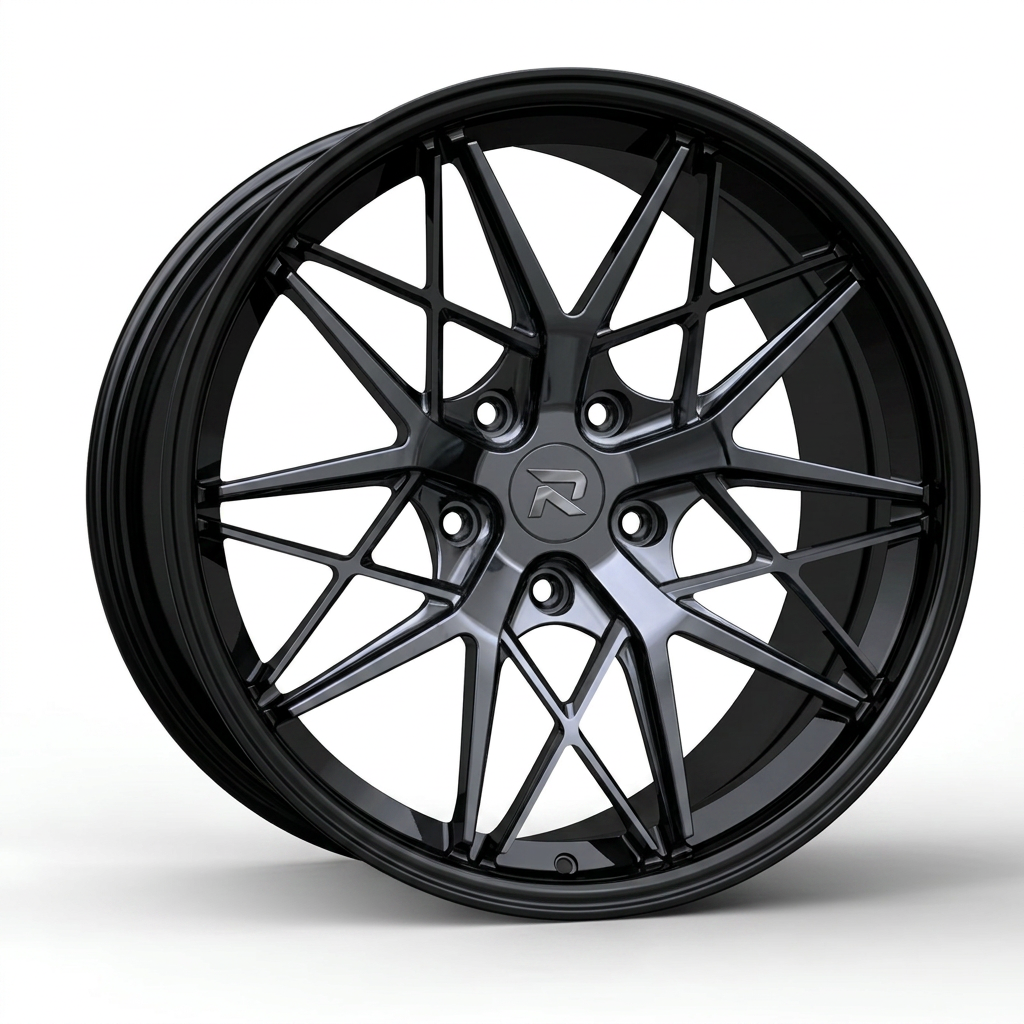 RZR CLXXIII forged wheel — Smoked Chrome / Gloss Black