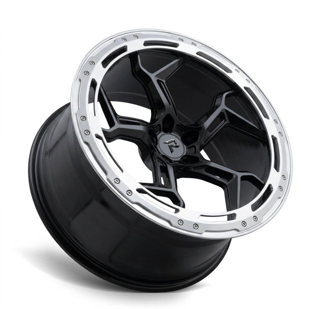 RZR LXXXVIII forged wheel — Gloss Black / Polished Lip